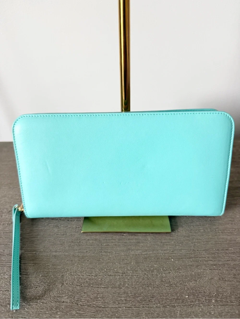 Tiffany & Co. Tiffany Blue Leather Zip Wallet Wristlet